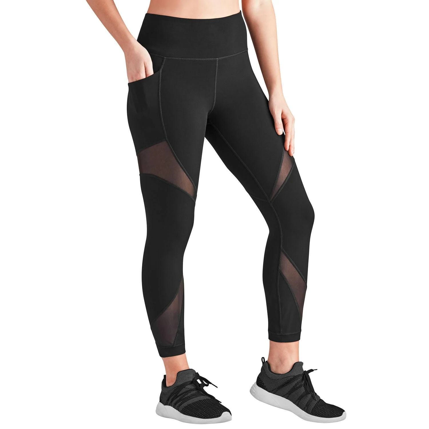 High-Rise Mesh Compression Leggings with Side Pockets | Image