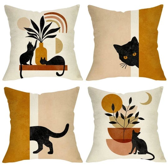 ussap-boho-abstract-cat-plant-sunset-decorative-throw-pillow-covers-set-of-4-minimalist-art-aestheti-1