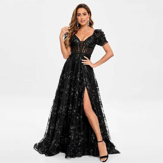 jjs-house-wedding-guest-dress-black-short-sleeve-long-v-neck-a-line-lace-2024-available-in-regular-p-1