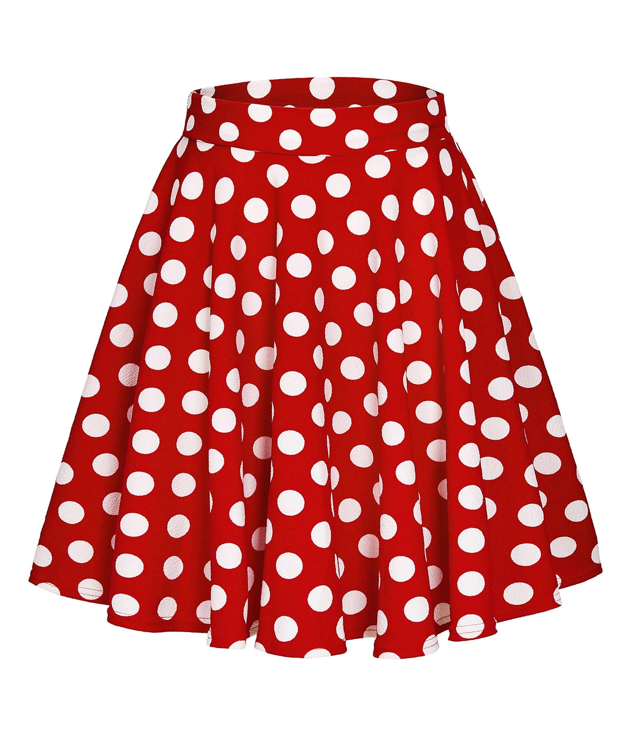 Soft and Stylish Polka Dot Casual Skater Skirt | Image