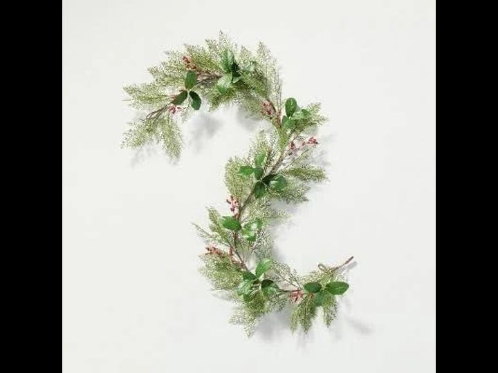 6-faux-cedar-magnolia-leaf-with-winterberries-christmas-garland-hearth-1