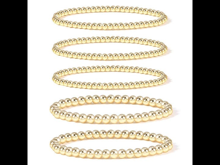 badu-gold-bead-bracelet-for-women-14k-gold-plated-bead-ball-bracelet-stretchable-elastic-hypoallerge-1