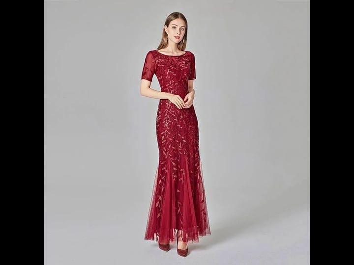 vampal-burgundy-mermaid-sequin-bodice-long-tulle-prom-dress-with-short-sleeve-1