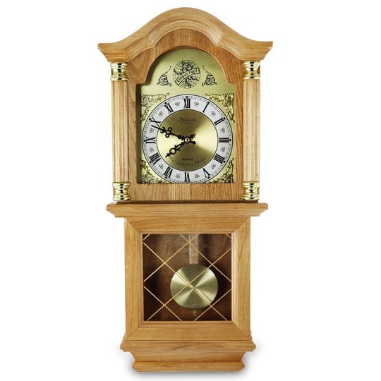 bedford-clock-collection-classic-26-deco-wall-clock-with-pendulum-tan-1