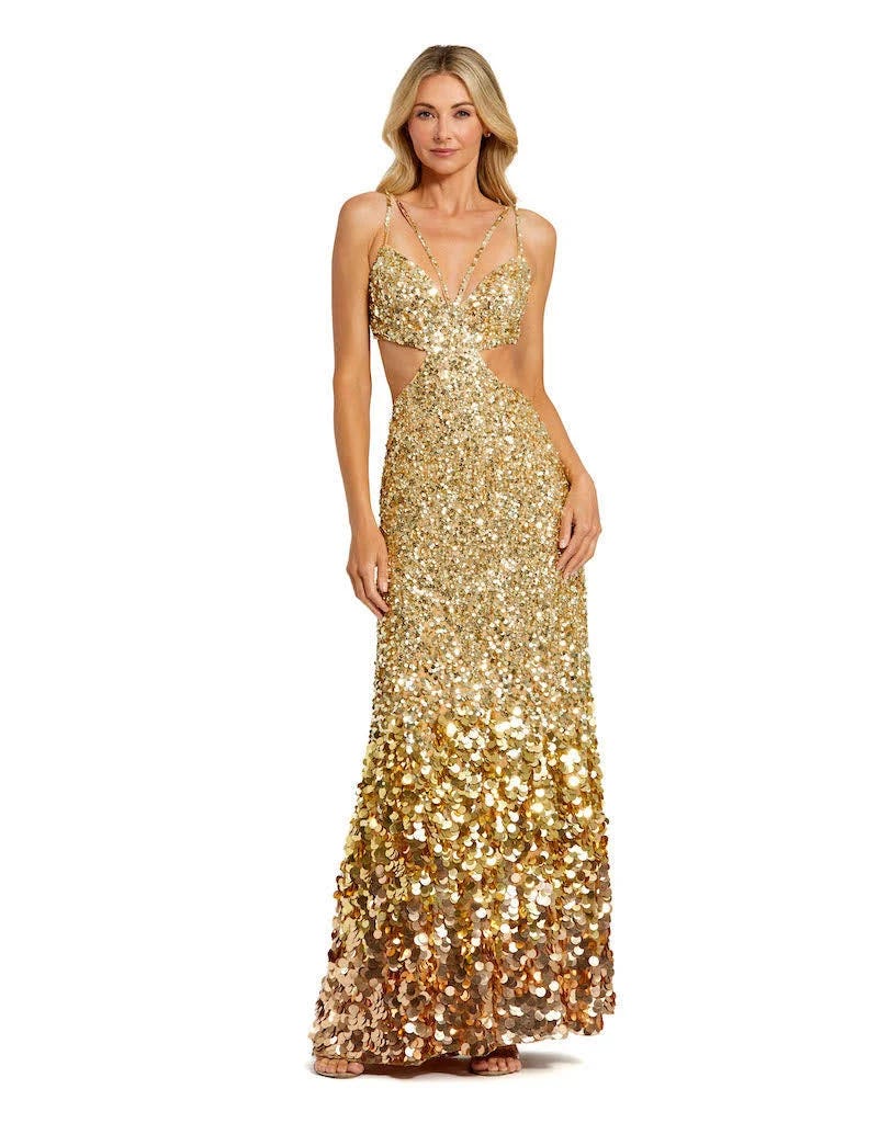 Stunning Gold Cut Out Maxi Prom Gown | Image