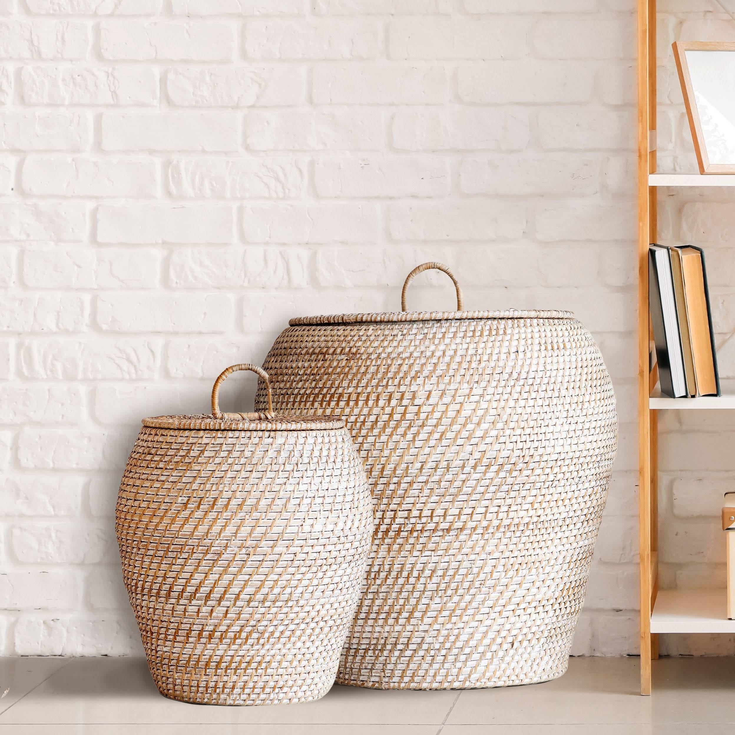 Rattan Basket Set with Lids - Versatile & Stylish | Image