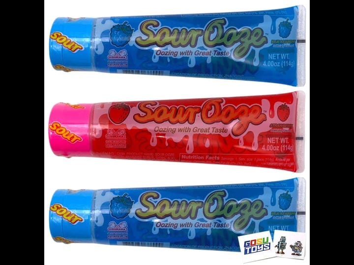 kidsmania-sour-ooze-tube-sour-slime-candy-3-pack-2-blue-raspberry-1-strawberry-with-2-gosutoys-stick-1