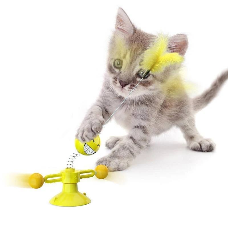 Interactive Cat Feather Spring Toy | Image