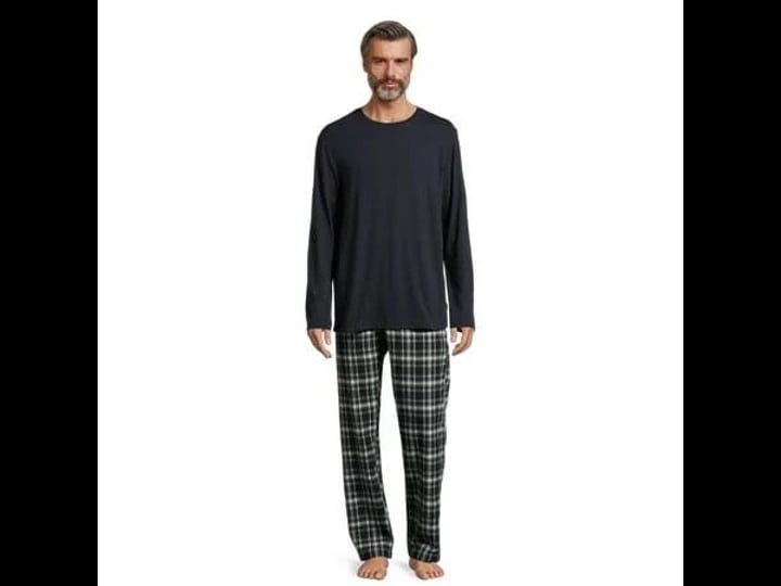 hanes-mens-knit-top-and-flannel-pant-sleep-set-navy-m-1