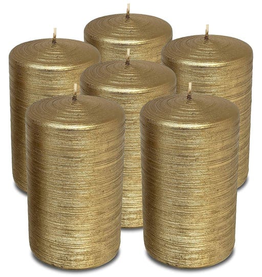 hyoola-brushed-metallic-pillar-candles-6-pack-anique-gold-pillar-candles-european-made-decorative-pi-1