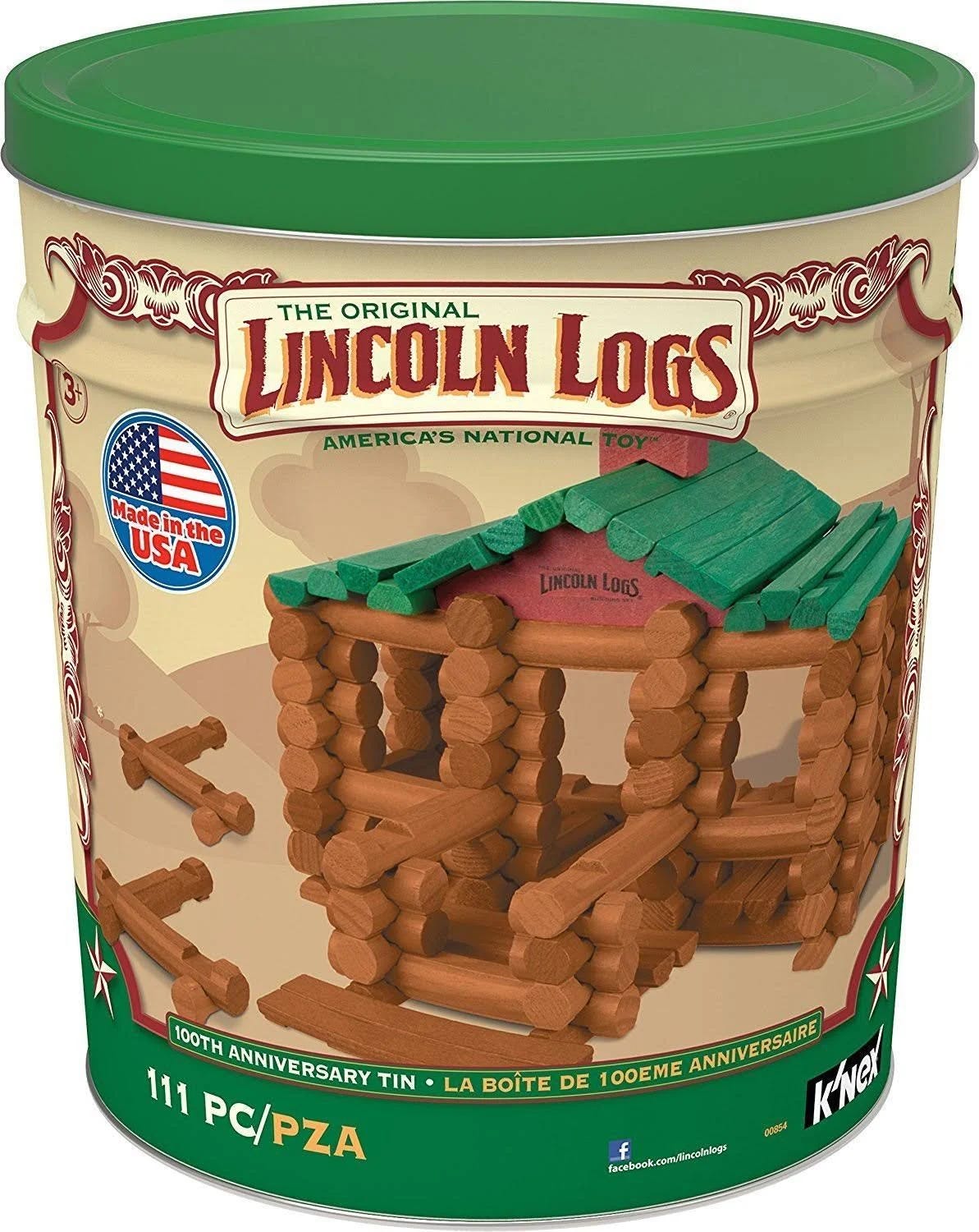 Lincoln Logs 100th Anniversary Multi-Color All-Wood Kit | Image