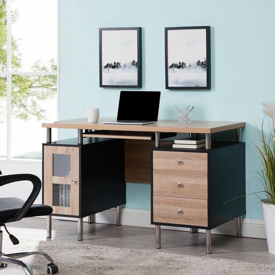 elsy-4-drawer-two-tone-small-desk-with-storage-power-outlets-usb-ports-charging-station-wooden-compu-1