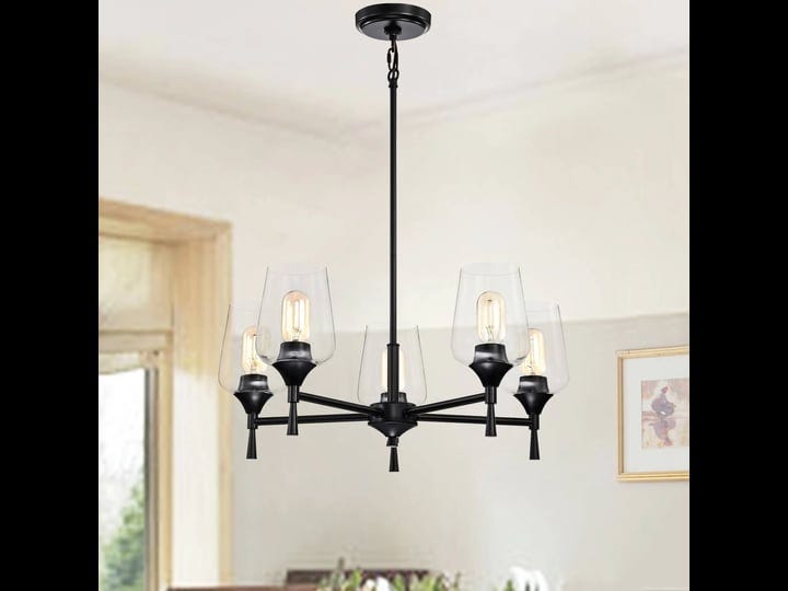 edvivi-arlo-5-light-matte-black-modern-chandelier-with-clear-glass-shades-1
