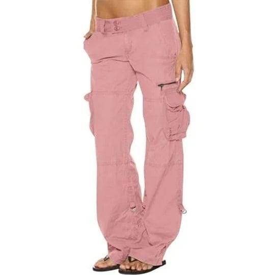 oalirro-cargo-pants-women-baggy-straight-low-waisted-pink-trousers-with-pockets-s-womens-size-small-1