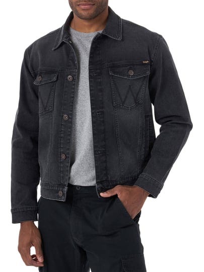 wrangler-mens-denim-trucker-jacket-black-size-s-1