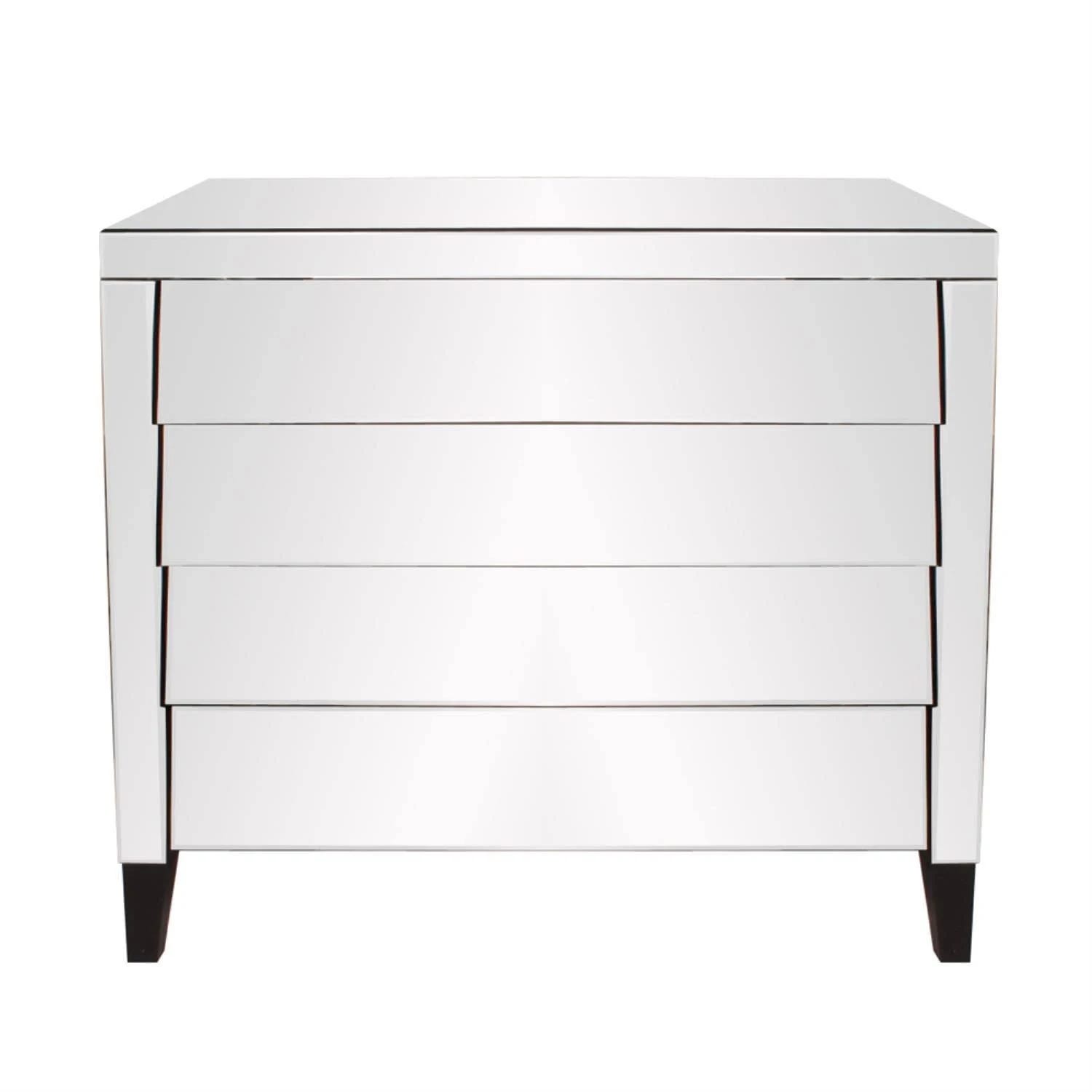 Mirrored Glass 4-Drawer Dresser | Image