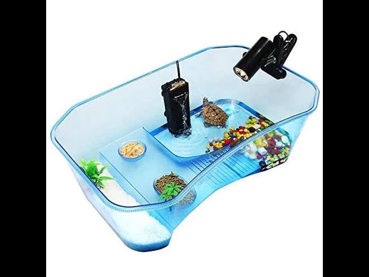 geegoods-turtle-tank-aquariumreptile-tankturtle-aquarium-terrapin-lake-with-platform-plants-tank-for-1