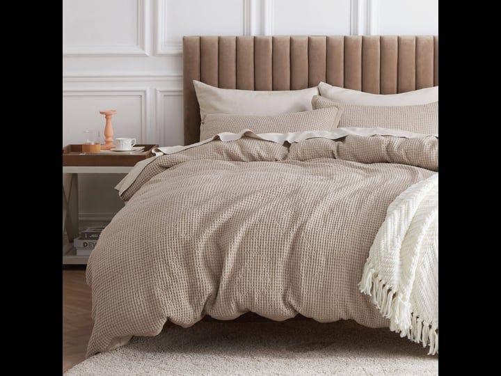 bedsure-cotton-duvet-cover-set-100-cotton-waffle-weave-khaki-duvet-cover-queen-size-soft-and-breatha-1