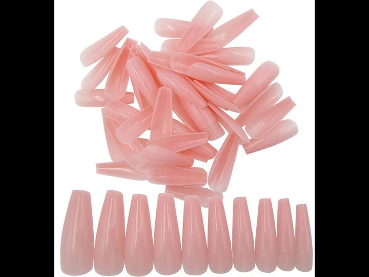 luckforever-500pc-nude-pink-press-on-coffin-nails-painted-acrylic-nail-art-tips-artificial-fingernai-1