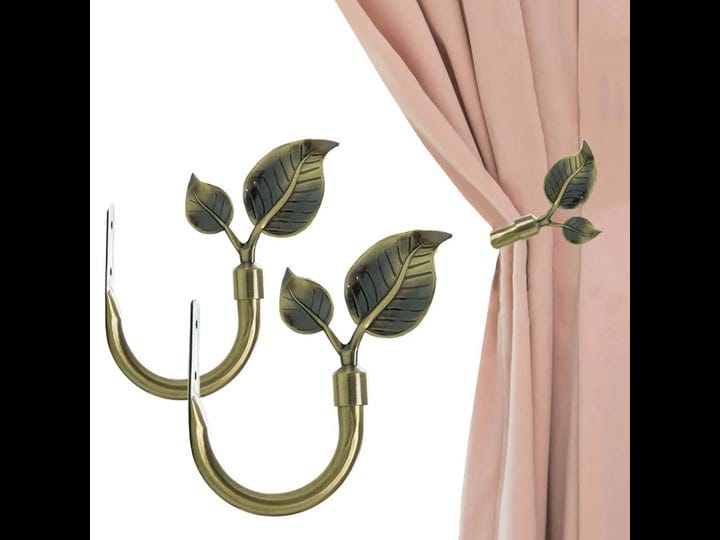 hikmlk-leaf-shaped-curtain-holdbacks-2pcs-handmade-metal-curtain-side-holders-for-wall-antique-bronz-1