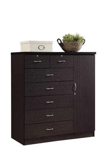 hodedah-7-drawer-dresser-with-side-cabinet-equipped-with-3-shelves-chocolate-size-48-6-inch-h-x-47-3
