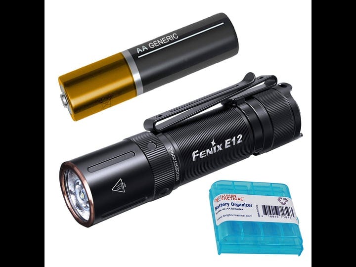 fenix-e12-v2-0-edc-flashlight-160-lumen-with-1x-aa-battery-and-lumentac-battery-organizer-1