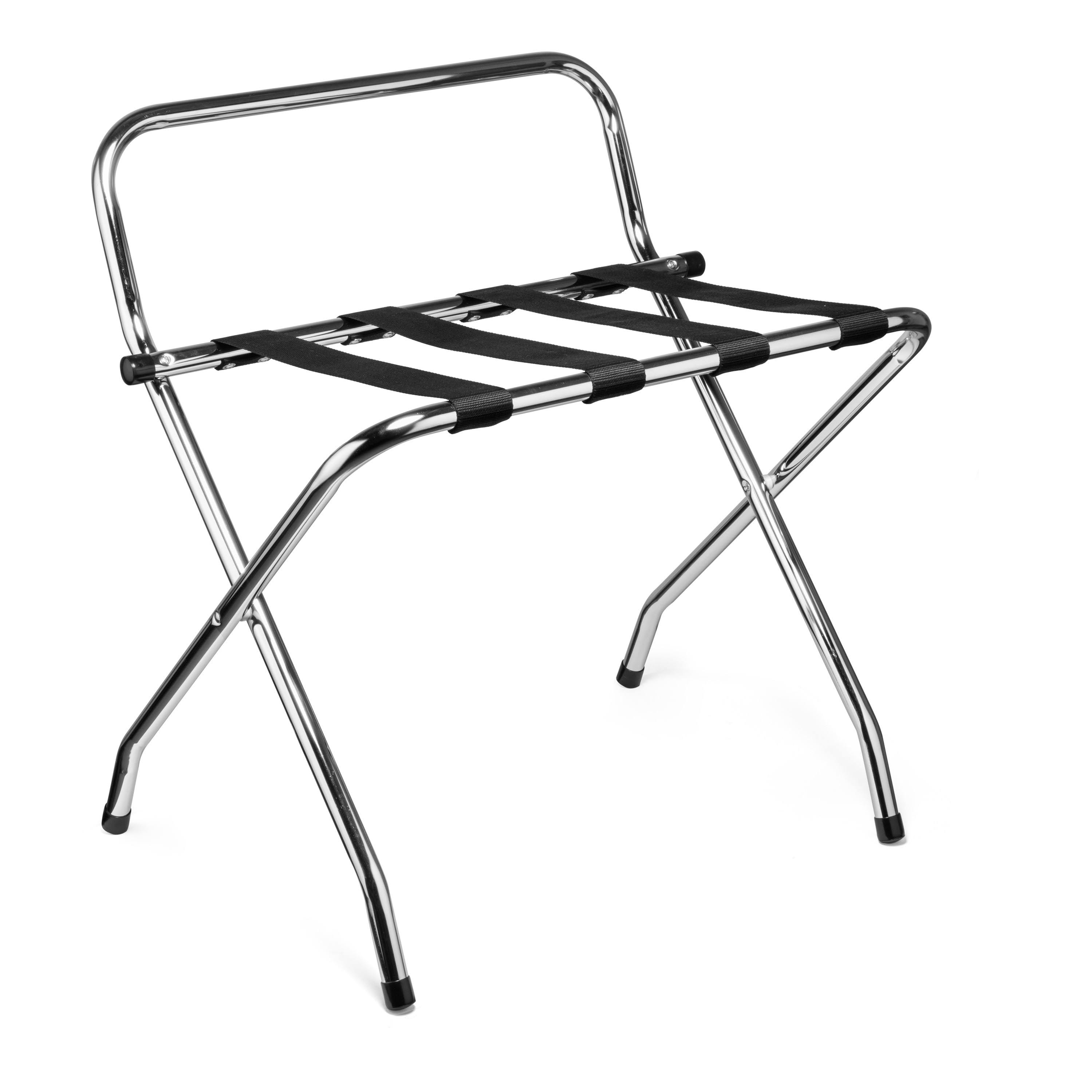 Foldable Chrome Luggage Rack - Space-Saving Storage Solution | Image