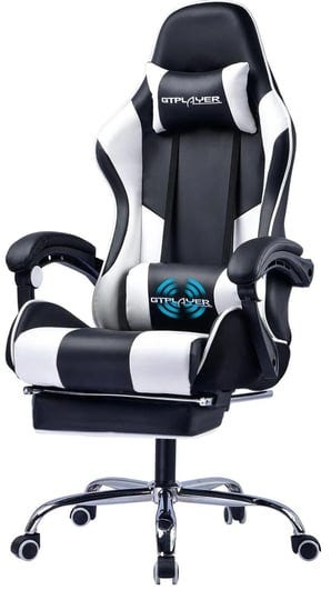 gtplayer-gaming-chair-with-footrest-and-ergonomic-lumbar-massage-pillow-white-1