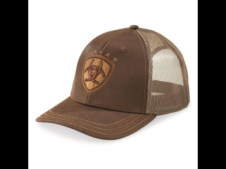 ariat-mens-brown-oilskin-mesh-cap-1