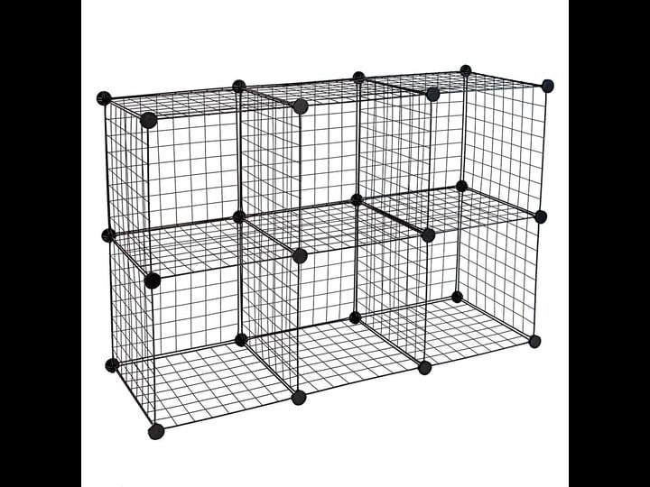 work-it-wire-storage-cubes-wire-shelving-6-cube-metal-organizer-14-inch-w-x-14-inch-h-black-1