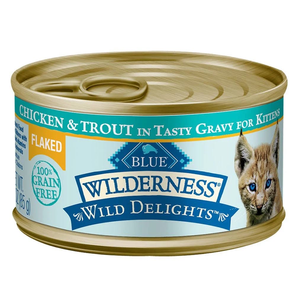 Blue Wilderness Wild Delights Cat Food: Chicken & Trout with Grain-Free Formula and DHA Support | Image