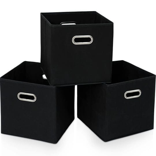 storeone-13-inch-cube-organizer-bins-black-fabric-storage-binsfoldable-storage-bins-basket-with-dual-1