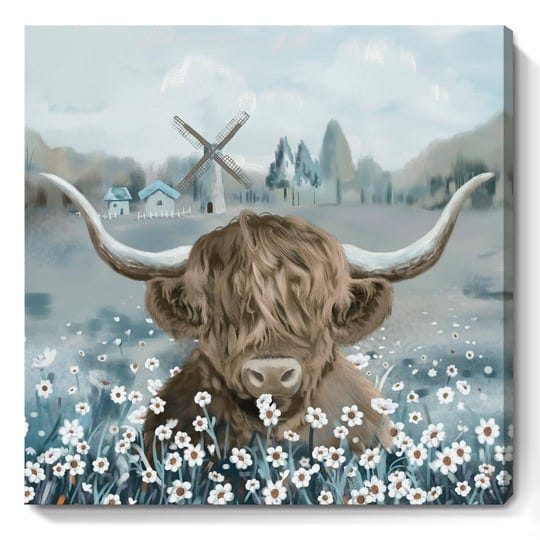 highland-cow-bathroom-wall-art-rustic-farmhouse-picture-cute-cattle-in-the-white-daisy-flower-bush-a-1