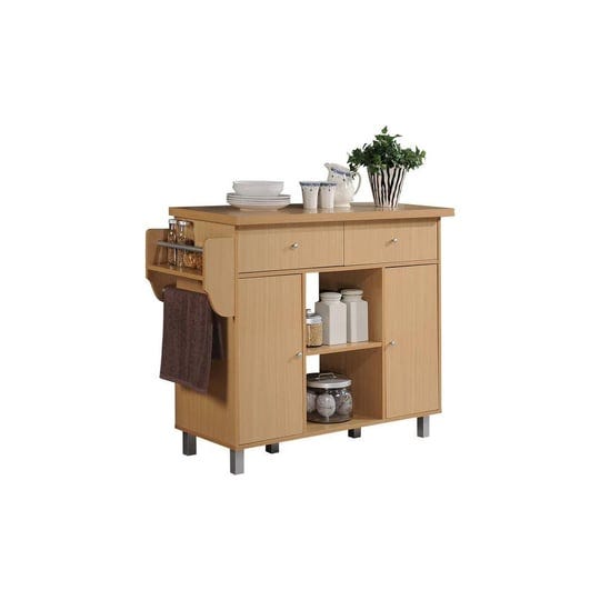 hodedah-kitchen-island-with-spice-rack-towel-holder-beech-1