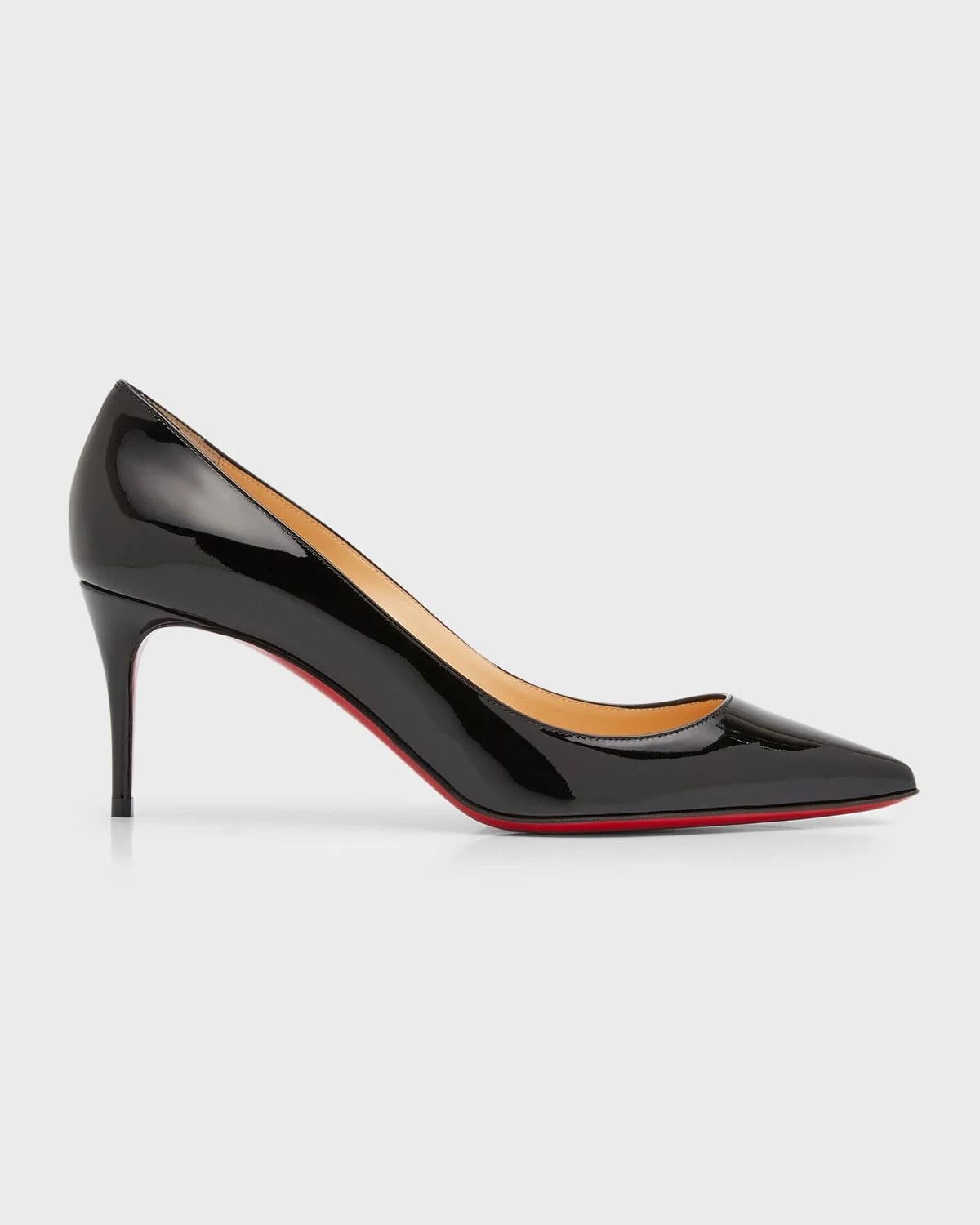 Christian Louboutin Kate 70 Black Patent Leather Pump: Elegant Heel and Signature Red Sole | Image