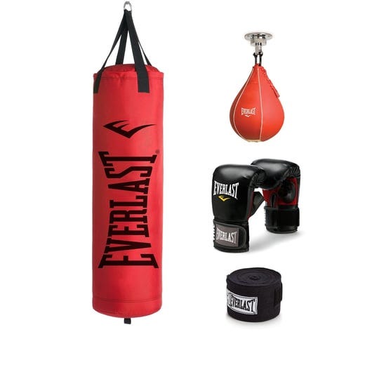 everlast-70-lb-poly-canvas-red-heavy-bag-kit-1