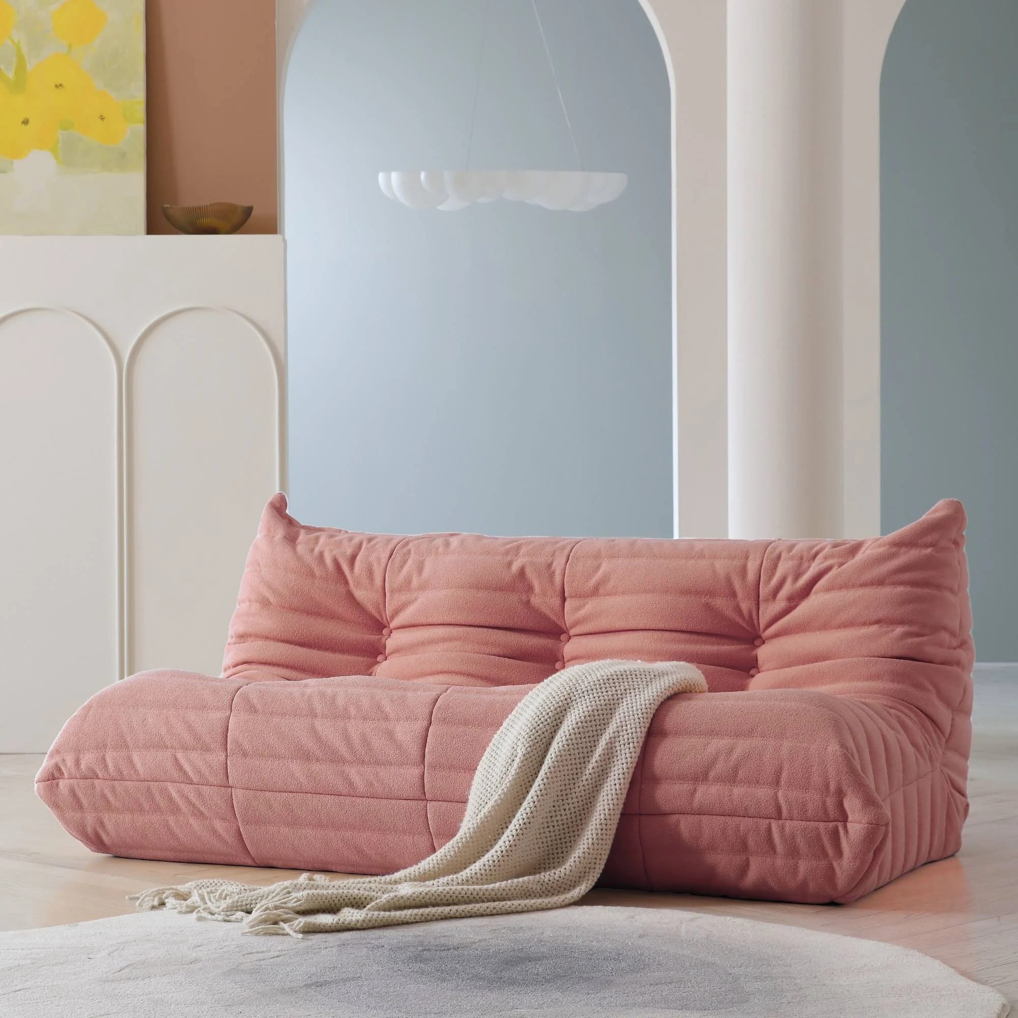 Teddy-Velvet Floor Sofa for Relaxation and Comfort | Image