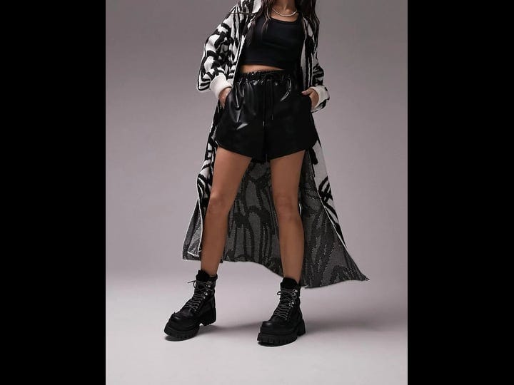 topshop-faux-leather-drawstring-shorts-in-black-1