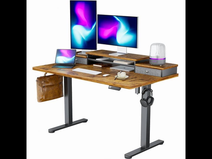 electric-standing-desk-with-double-drawers-height-adjustable-48x24-stand-up-desk-with-monitor-shelf--1