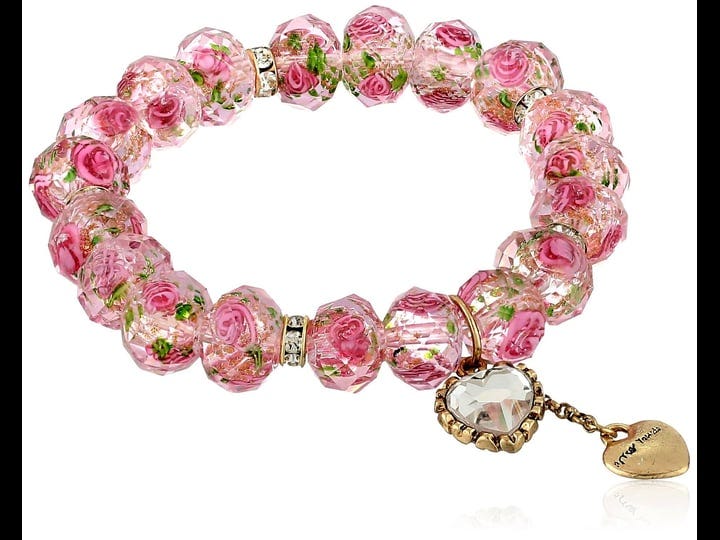 betsey-johnson-tzarina-pink-beads-stretch-bracelet-1