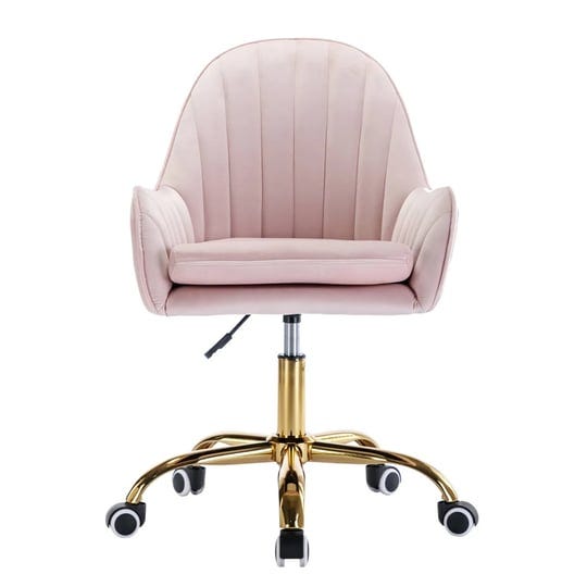 simplie-fun-velvet-home-office-chair-with-wheels-cute-chair-with-side-arms-and-metal-base-for-living-1