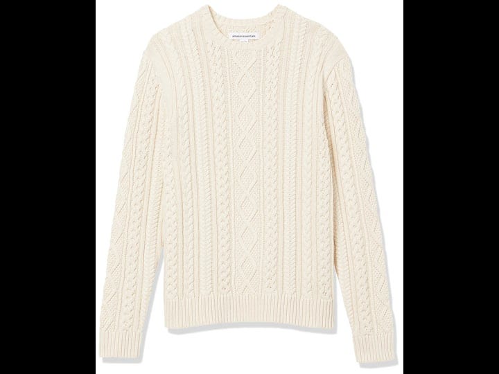 amazon-essentials-mens-long-sleeve-100-cotton-fisherman-cable-crewneck-sweater-off-white-x-small-1
