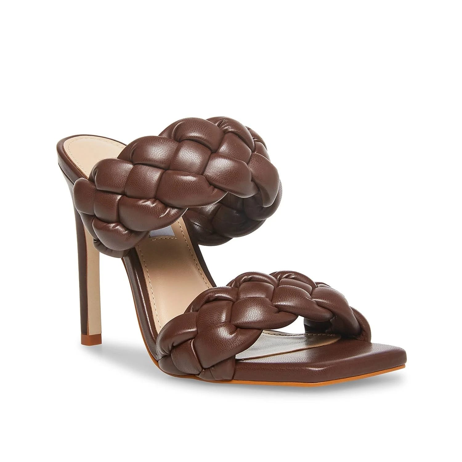 Steve Madden Women's Heeled Slide Sandal in Dark Brown | Image