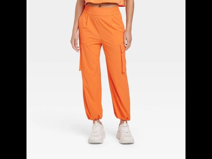 womens-cinch-hem-woven-cargo-pants-joylab-orange-l-1