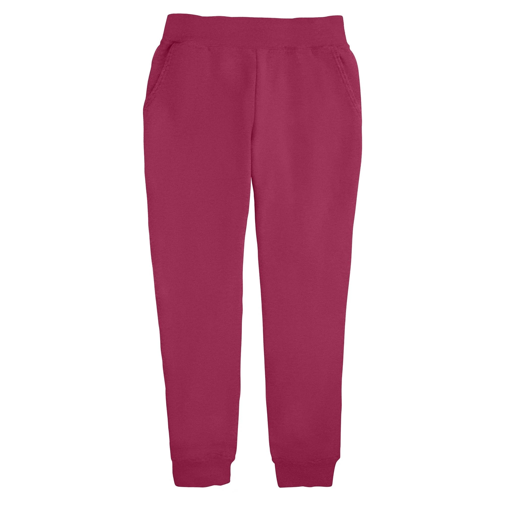 Comfortable Cotton Blend Joggers in Red: Classic Fit and Style for Women | Image