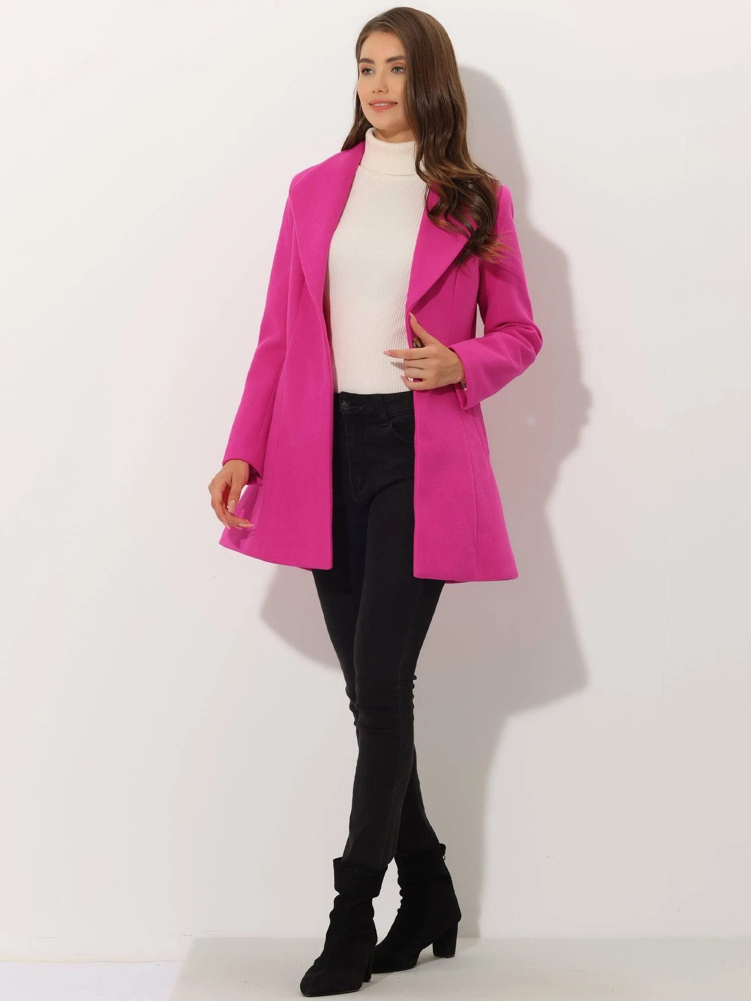 Stylish Hot Pink Winter Coat for Work | Image
