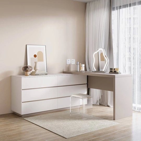 modern-home-office-expandable-dresser-desk-combo-with-drawers-beige-1