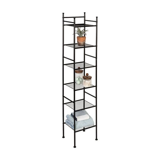 honey-can-do-6-tier-space-saving-shelving-tower-black-1