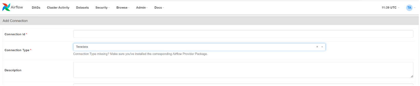 Airflow Directed Acyclic Graph (DAG) employing the Teradata connector