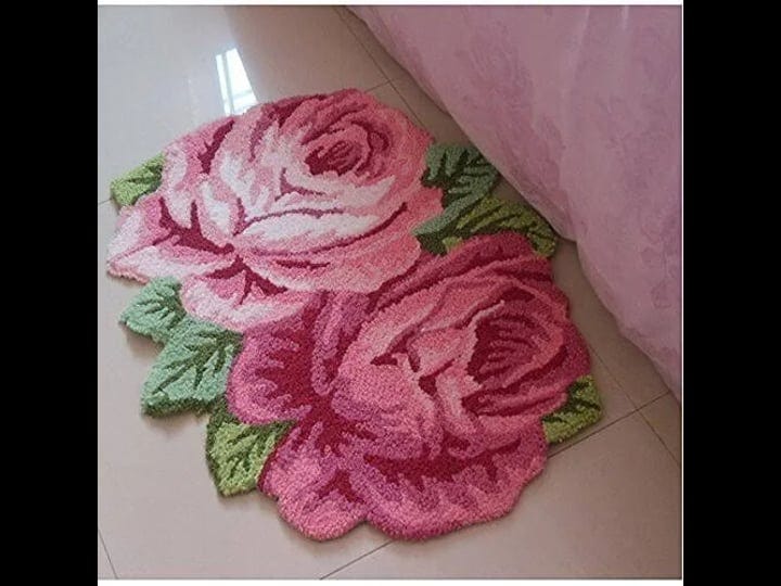 abreeze-rose-rug-rose-carpet-pink-plush-bath-mat-door-mat-nonslip-bathroom-rug-flower-rug-kitchen-ar-1